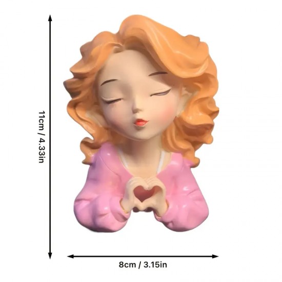 YY5902 Kalp Açan kız saksı Mumluk Kalemlik Silikon Kalıp